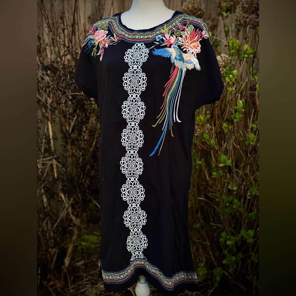 Embroidered Cotton Art Dress JWLA Style Time for Me S M